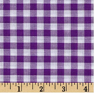 1/4" Inch Purple Checkered Gingham Poly Cotton Fabric