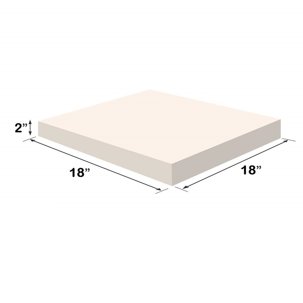 Regular Density Mattress Cushion Foam ( 2" H x 18" W x 18" L )