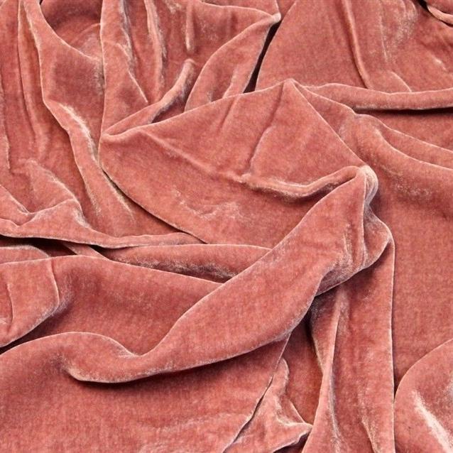 Mauve Velvet Stretch Fabric