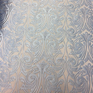 Baby Blue Embroidered Mesh Lace Fabric