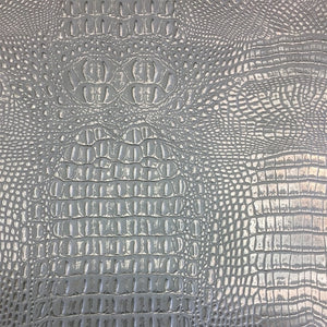 Gray Silver Two Tone Alligator Vinyl Fabric