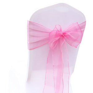 (12 Pack) Fuschia Organza Sash