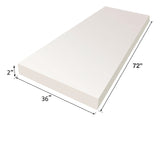 Regular Density Mattress Cushion Foam ( 2" H x 36" W x 72" L )
