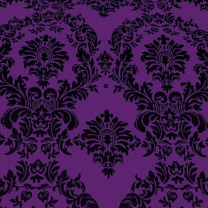 Purple Taffeta Flocking Damask Fabric