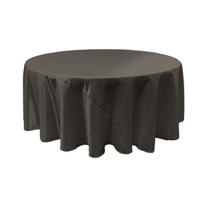 Black Bridal Satin Round Tablecloth 108"