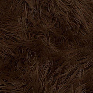 Brown Faux Fake Mongolian Animal Fur Fabric Long Pile
