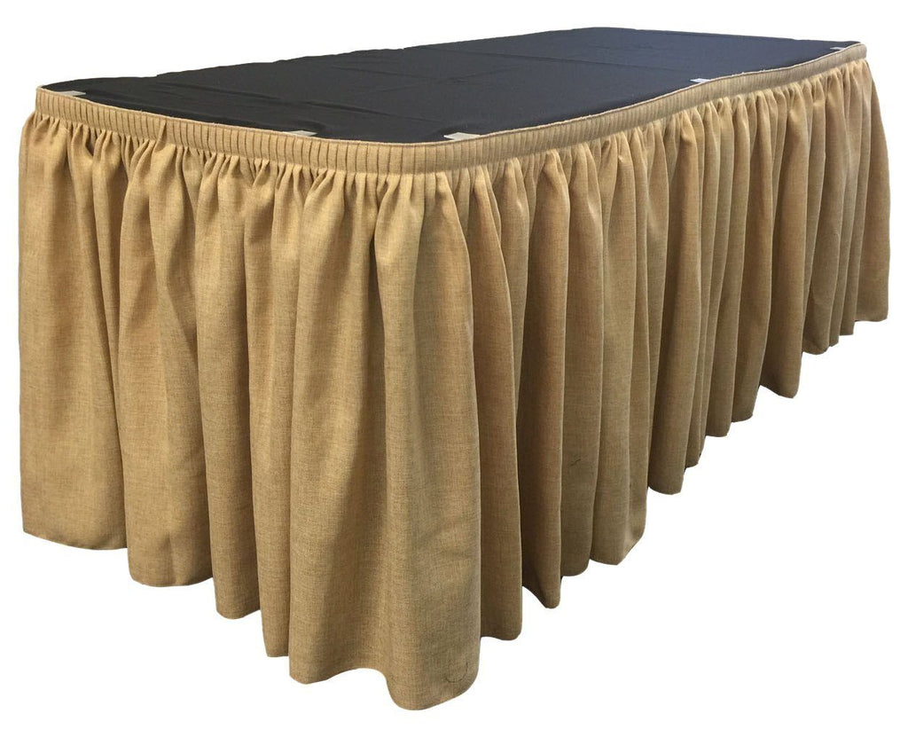 14 Ft. Natural Burlap Accordion Pleat Table Skirt