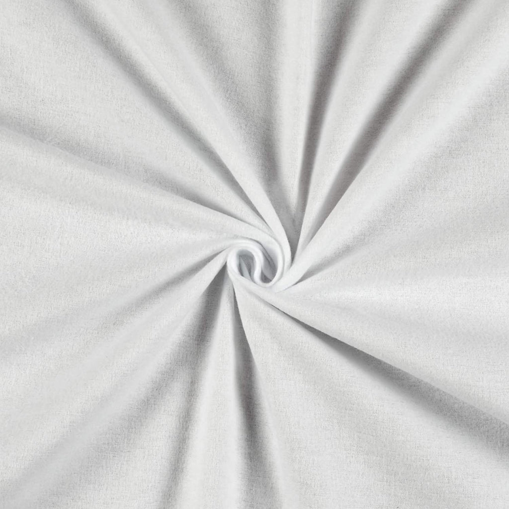 White Solid Flannel Cotton Fabric