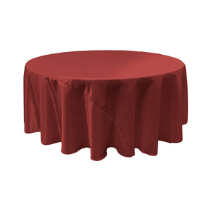 Burgundy Satin Round Tablecloth 120"