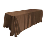 Brown Bridal Satin Rectangular Tablecloth 90 x 132"