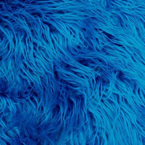 Turquoise Faux Fake Mongolian Animal Fur Fabric Long Pile