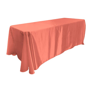 Coral Bridal Satin Rectangular Tablecloth 90 x 156"