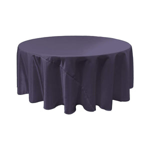 Navy Blue Bridal Satin Round Tablecloth 108"