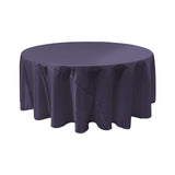 Navy Blue Bridal Satin Round Tablecloth 132"