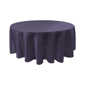 Navy Blue Bridal Satin Round Tablecloth 120"
