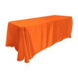Orange Bridal Satin Rectangular Tablecloth 90 x 156"