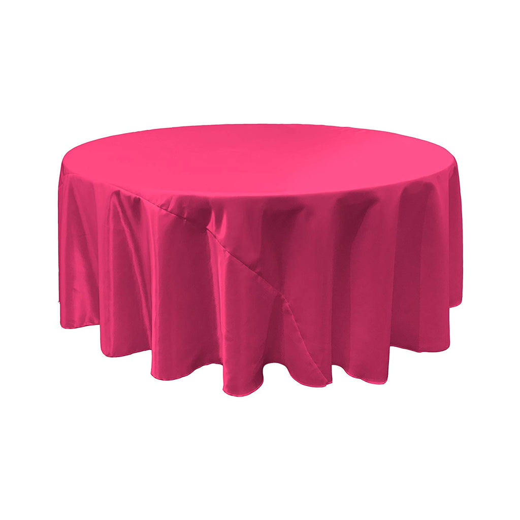 Fuchsia Satin Round Tablecloth 120"