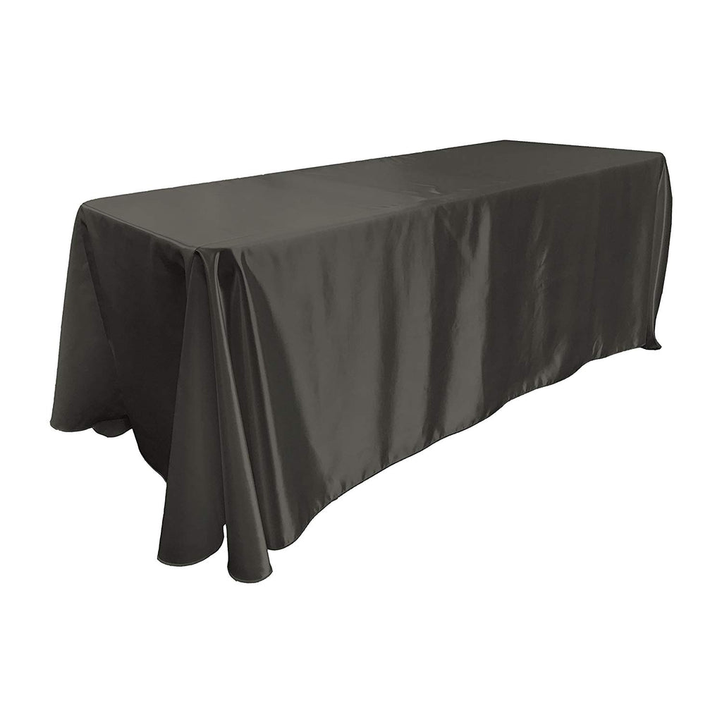 Black Bridal Satin Rectangular Tablecloth 90 x 132"