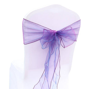 (12 Pack) Eggplant Organza Sash