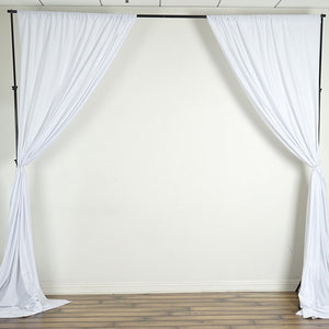 10 Ft x 10 Ft White Polyester Backdrop Drapes Curtains 2 Panels 5x10