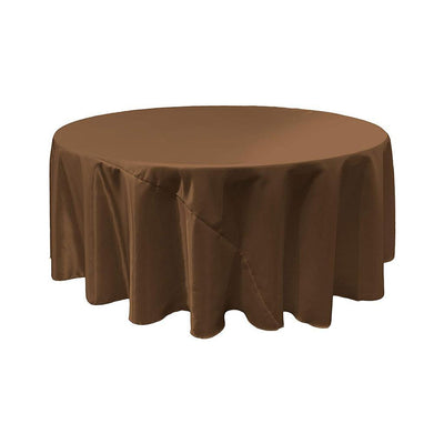 Brown Bridal Satin Round Tablecloth 108