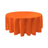 Orange Bridal Satin Round Tablecloth 90"