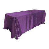 Purple Bridal Satin Rectangular Tablecloth 90 x 156"