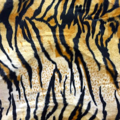 Siberian Tiger Velboa Fur Tiger Animal Short Pile Fabric