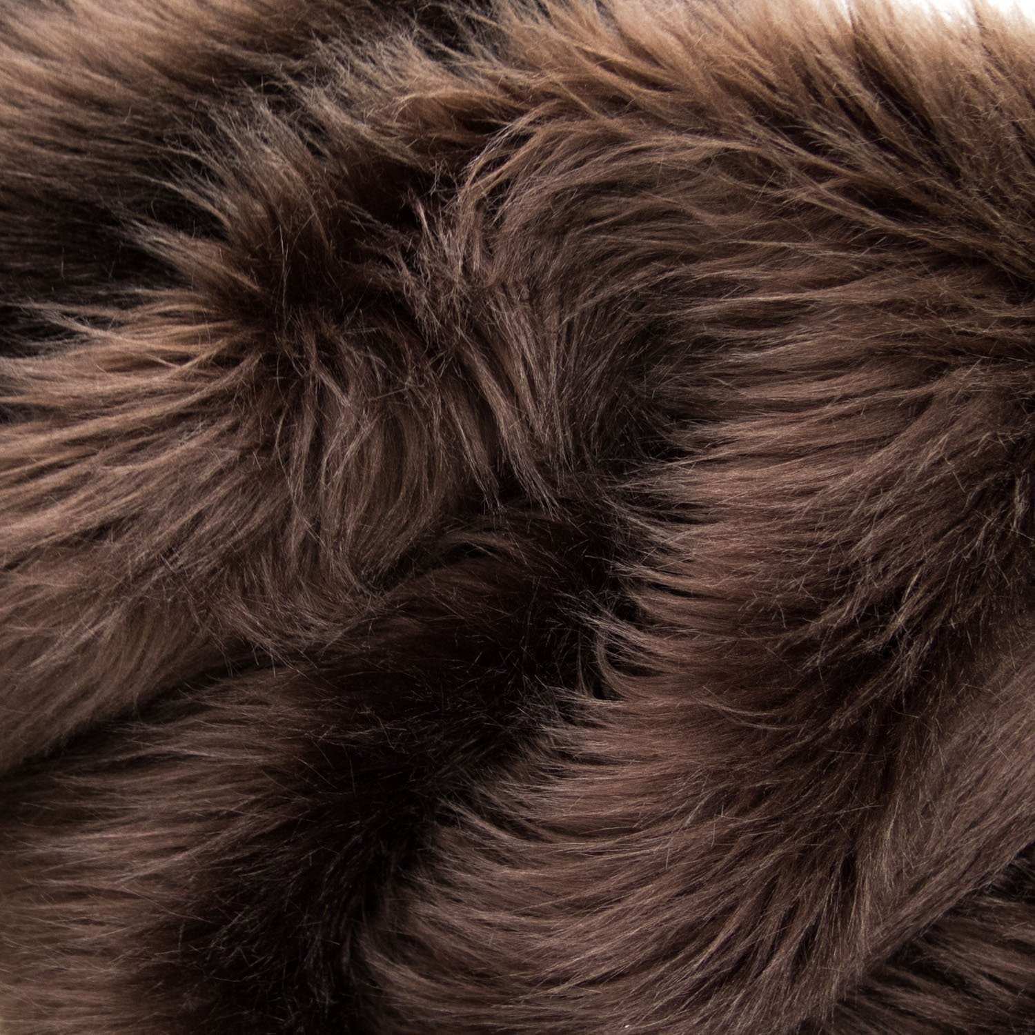 iFabric Brown Faux Fake Fur Solid Shaggy Long Pile Fabric