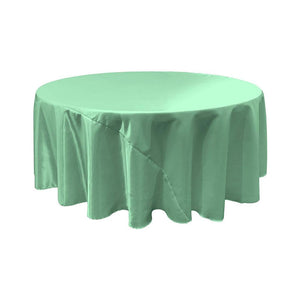 Mint Bridal Satin Round Tablecloth 108"