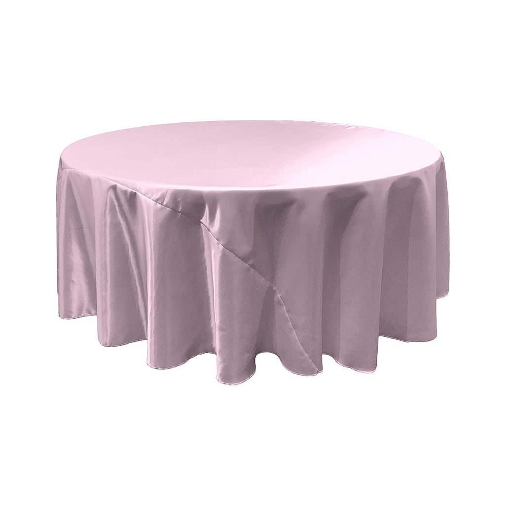 Lilac Satin Round Tablecloth 120"