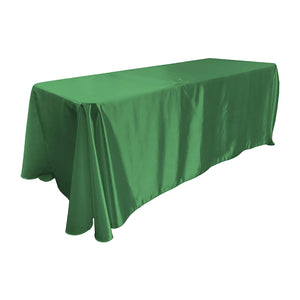 Kelly Green Bridal Satin Rectangular Tablecloth 90 x 156"