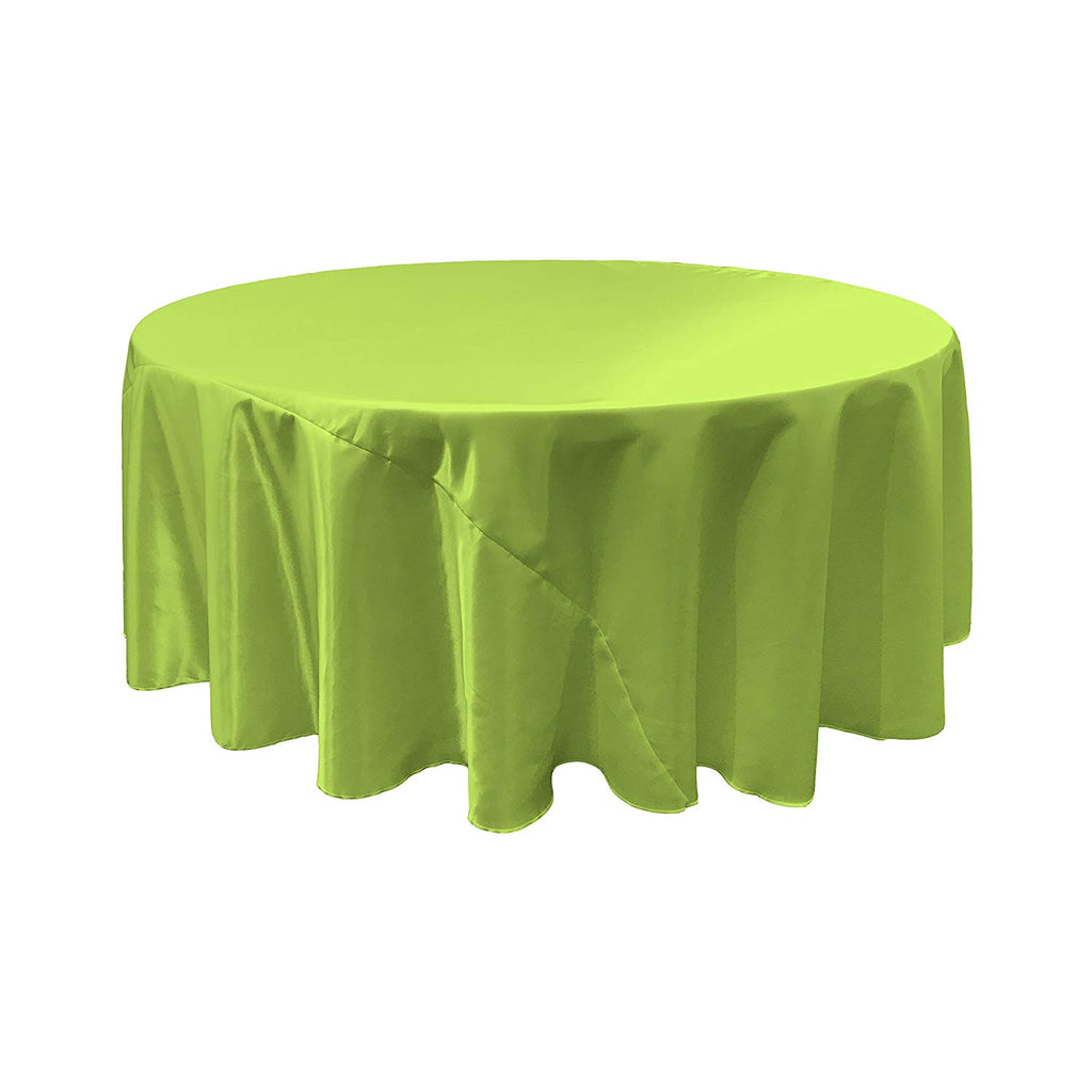 Lime Bridal Satin Round Tablecloth 120"