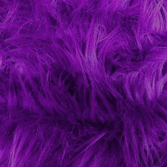 iFabric Lilac Faux Fake Fur Solid Shaggy Long Pile Fabric