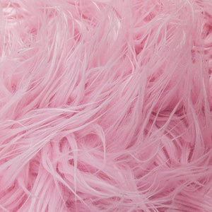 Light Pink Faux Fake Fur Solid Shaggy Long Pile Fabric