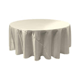 White Satin Round Tablecloth 120"