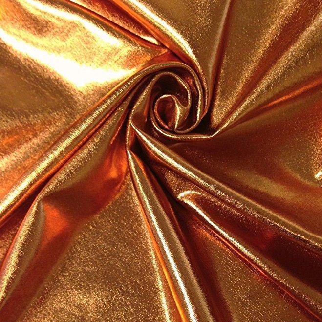 Foil Lame Stretch Knit Spandex Gold, Fabric by the Yard