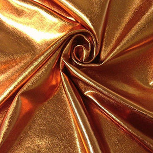Copper Spandex Lame Foil Stretch Metallic Fabric / 50 Yards Roll
