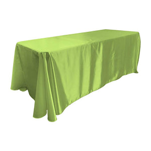 Lime Bridal Satin Rectangular Tablecloth 90 x 132"