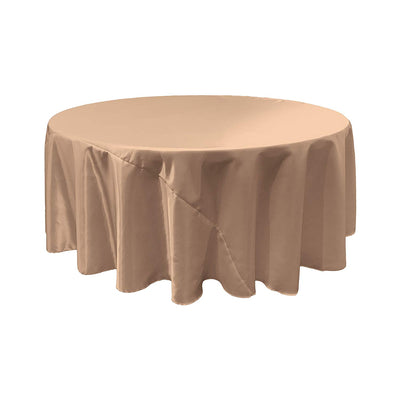 Taupe Bridal Satin Round Tablecloth 120
