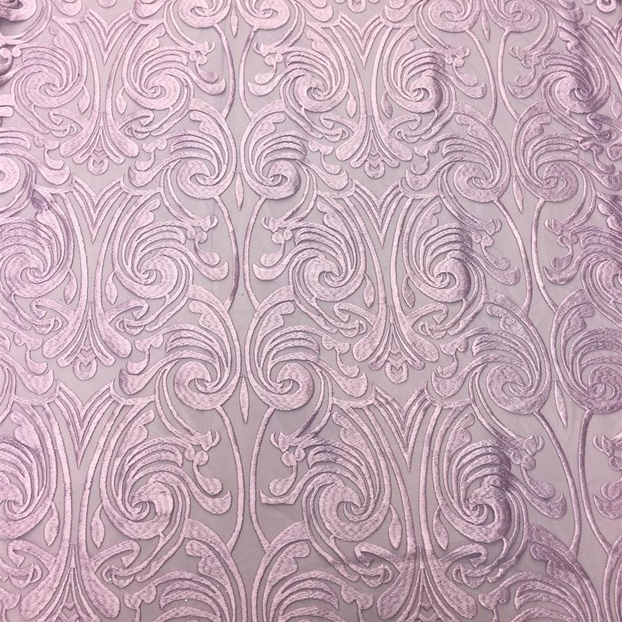 Lavender Embroidered Mesh Lace Fabric