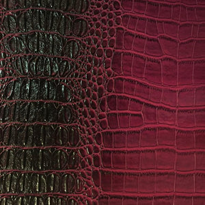 Pink Black Two Tone Alligator Vinyl Fabric / 40 Yards Roll