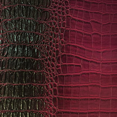 Pink Black Two Tone Alligator Vinyl Fabric / 40 Yards Roll