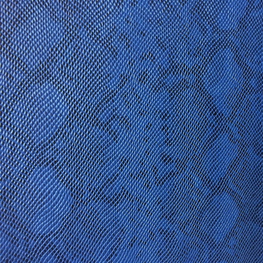 Blue Matte Python Snake Skin Vinyl Fabric