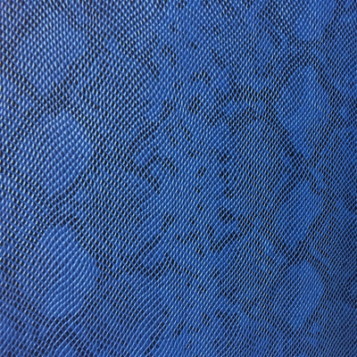 Blue Matte Python Snake Skin Vinyl Fabric