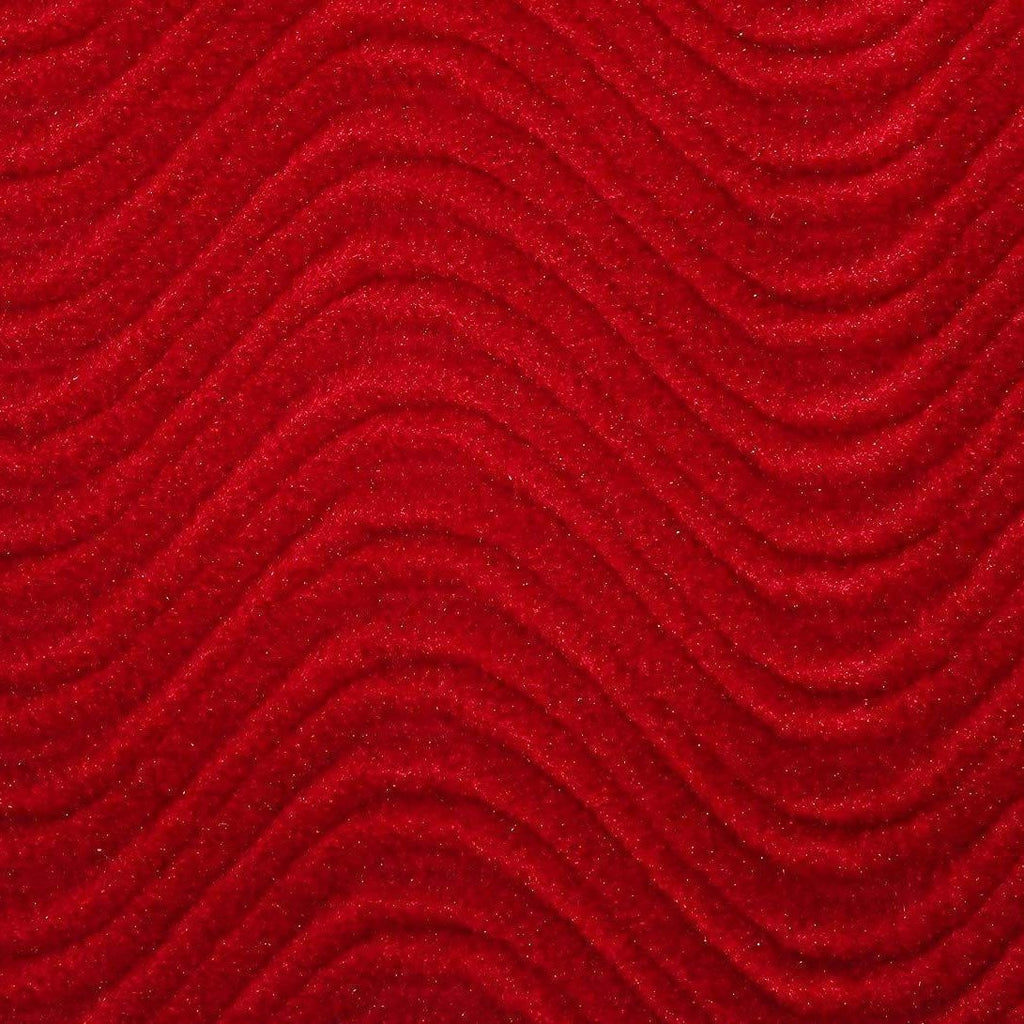 Ruby Velvet Flocking Swirl Upholstery Fabric