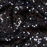 Black Rain Drop Sequin Taffeta Fabric