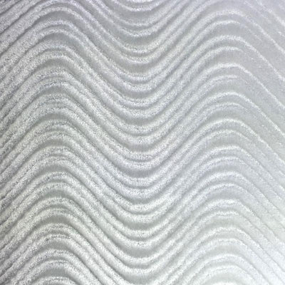 White Velvet Flocking Swirl Upholstery Fabric