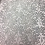 Silver Embroidered Mesh Lace Fabric