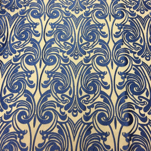 Royal Blue Embroidered Mesh Lace Fabric